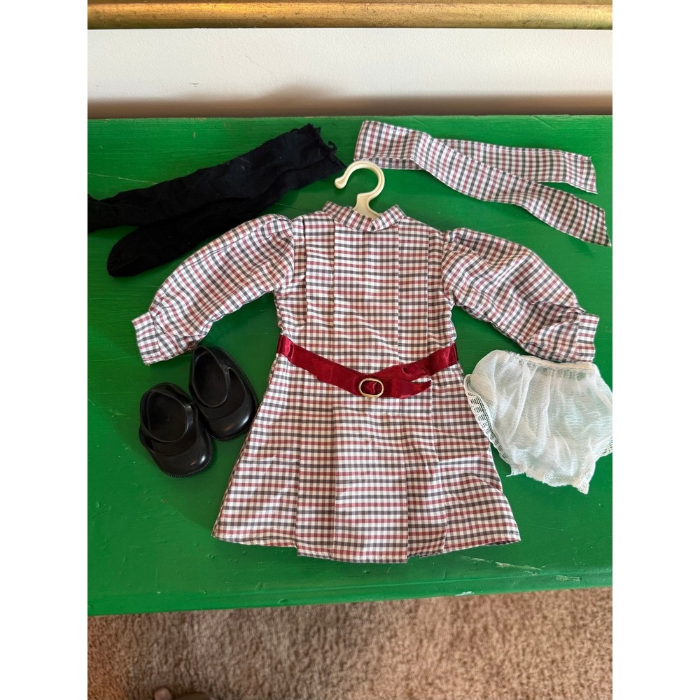 Pleasant Company American Girl Meet Samantha Parkington Plaid Dress Tights Bow